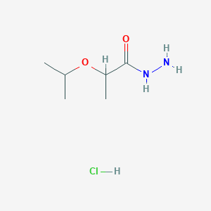 molecular formula C6H15ClN2O2 B1284393 2-Isopropoxypropanohydrazide hydrochloride CAS No. 1049750-51-7