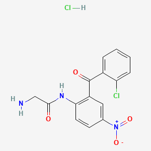 2-Amino-N-[2-(2-chlorobenzoyl)-4-nitrophenyl]acetamide monohydrochloride