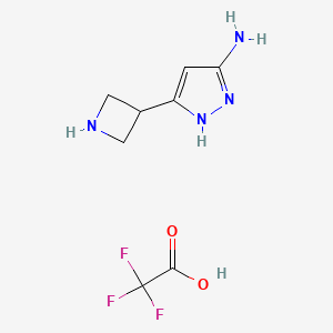 molecular formula C8H11F3N4O2 B12843938 3-(Azetidin-3-yl)-1H-pyrazol-5-amine xtrifluoroacetate 