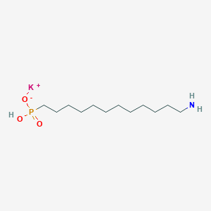 molecular formula C12H27KNO3P B12843947 Potassium hydrogen (12-aminododecyl)phosphonate 