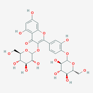 5,7-Dihydroxy-2-(3-hydroxy-4-(((3R,4S,5S,6R)-3,4,5-trihydroxy-6-(hydroxymethyl)tetrahydro-2H-pyran-2-yl)oxy)phenyl)-3-(((3R,4S,5S,6R)-3,4,5-trihydroxy-6-(hydroxymethyl)tetrahydro-2H-pyran-2-yl)oxy)-4H-chromen-4-one