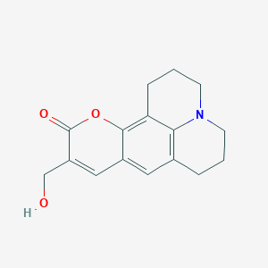 molecular formula C16H17NO3 B12843984 10-(Hydroxymethyl)-2,3,6,7-tetrahydro-1H,5H,11H-pyrano[2,3-f]pyrido[3,2,1-ij]quinolin-11-one 