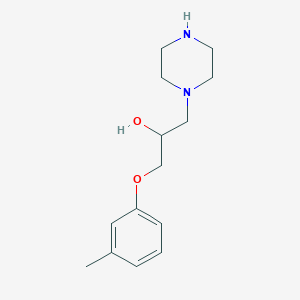 molecular formula C14H22N2O2 B012844 1-哌嗪-1-基-3-间甲苯氧基-丙烷-2-醇 CAS No. 110894-01-4