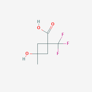 3-Hydroxy-3-methyl-1-(trifluoromethyl)cyclobutanecarboxylic acid