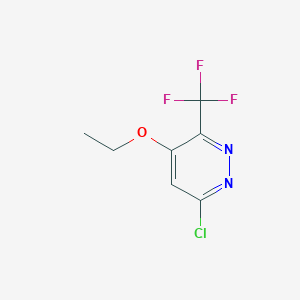 molecular formula C7H6ClF3N2O B12844033 6-Chloro-4-ethoxy-3-(trifluoromethyl)pyridazine 