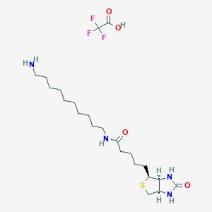 molecular formula C22H39F3N4O4S B12844034 N-(10-Aminodecyl)-5-((3aS,4S,6aR)-2-oxohexahydro-1H-thieno[3,4-d]imidazol-4-yl)pentanamide 2,2,2-trifluoroacetate 