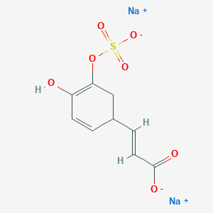 molecular formula C9H8Na2O7S B12844044 disodium;(E)-3-(4-hydroxy-5-sulfonatooxycyclohexa-2,4-dien-1-yl)prop-2-enoate 