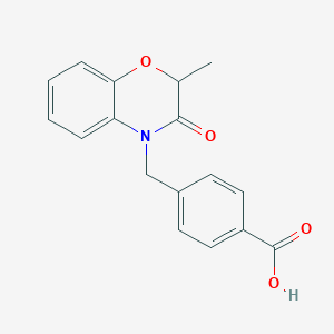 molecular formula C17H15NO4 B1284407 4-((2,3-Dihydro-2-methyl-3-oxobenzo[b][1,4]oxazin-4-yl)methyl)benzoic acid 