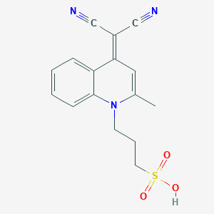 molecular formula C16H15N3O3S B12844107 3-(4-(Dicyanomethylene)-2-methylquinolin-1(4H)-yl)propane-1-sulfonic acid 