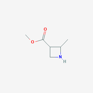 molecular formula C6H11NO2 B12844113 Methyl 2-methylazetidine-3-carboxylate 