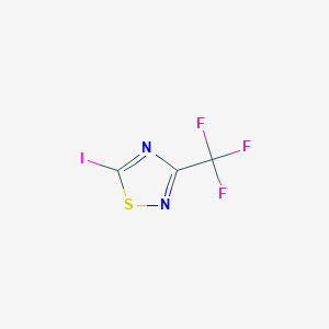 molecular formula C3F3IN2S B12844128 5-Iodo-3-(trifluoromethyl)-1,2,4-thiadiazole 