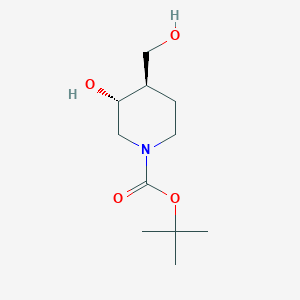 molecular formula C11H21NO4 B12844164 tert-butyl (3R,4R)-3-hydroxy-4-(hydroxymethyl)piperidine-1-carboxylate 