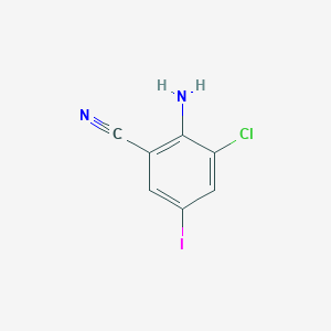 molecular formula C7H4ClIN2 B12844165 2-Amino-3-chloro-5-iodobenzonitrile 