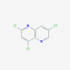 molecular formula C8H3Cl3N2 B12844243 2,4,7-Trichloro-1,5-naphthyridine 