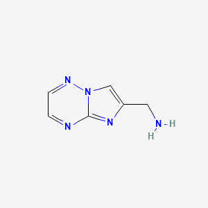 molecular formula C6H7N5 B12844249 Imidazo[1,2-b][1,2,4]triazine-6-methanamine 