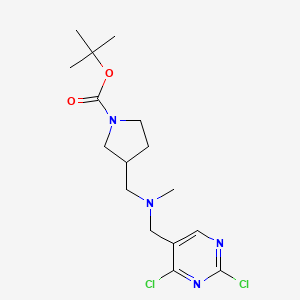 molecular formula C16H24Cl2N4O2 B12844395 tert-Butyl 3-((((2,4-dichloropyrimidin-5-yl)methyl)(methyl)amino)methyl)pyrrolidine-1-carboxylate 