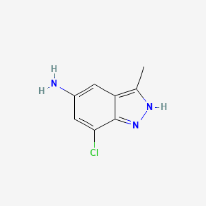 molecular formula C8H8ClN3 B12844414 7-chloro-3-methyl-1H-indazol-5-amine 