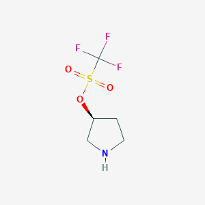 molecular formula C5H8F3NO3S B12844434 (S)-pyrrolidin-3-yl trifluoromethanesulfonate 