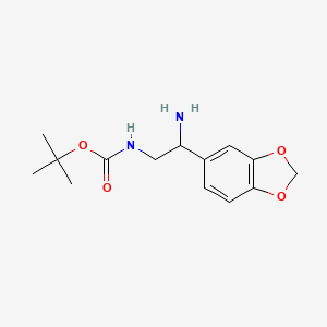 molecular formula C14H20N2O4 B1284451 (2-Amino-2-benzo[1,3]dioxol-5-YL-ethyl)-carbamic acid tert-butyl ester CAS No. 912762-94-8