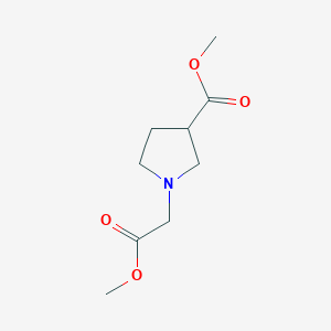 molecular formula C9H15NO4 B12844512 Methyl 1-(2-methoxy-2-oxoethyl)pyrrolidine-3-carboxylate 