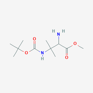 molecular formula C11H22N2O4 B12844514 Methyl 2-amino-3-((tert-butoxycarbonyl)amino)-3-methylbutanoate 