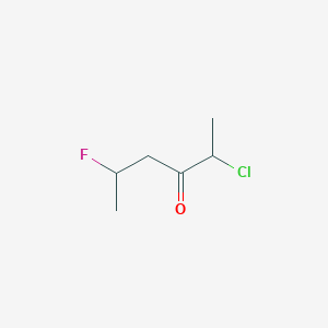 molecular formula C6H10ClFO B12844553 2-Chloro-5-fluoro-3-hexanone 