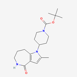 molecular formula C19H29N3O3 B12844564 1-Boc-4-(2-methyl-4-oxo-5,6,7,8-tetrahydropyrrolo[3,2-C]azepin-1(4H)-YL)piperidine 