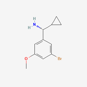 molecular formula C11H14BrNO B12844635 (R)-(3-Bromo-5-methoxyphenyl)(cyclopropyl)methanamine 