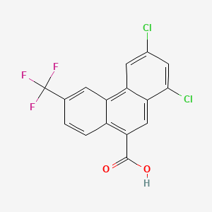 molecular formula C16H7Cl2F3O2 B12844685 1,3-Dichloro-6-(trifluoromethyl)phenanthren-9-carboxylic acid CAS No. 38635-85-7