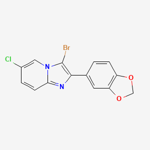 molecular formula C14H8BrClN2O2 B1284472 2-Benzo[1,3]dioxol-5-YL-3-bromo-6-chloro-imidazo[1,2-A]pyridine CAS No. 904813-96-3