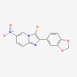 2-(2H-1,3-benzodioxol-5-yl)-3-bromo-6-nitroimidazo[1,2-a]pyridine