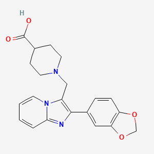 molecular formula C21H21N3O4 B1284474 1-{[2-(2H-1,3-Benzodioxol-5-yl)imidazo[1,2-a]pyridin-3-yl]methyl}piperidine-4-carboxylic acid CAS No. 904814-29-5