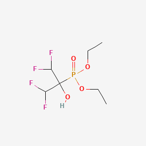 molecular formula C7H13F4O4P B12844799 Phosphonic acid, (1-(difluoromethyl)-2,2-difluoro-1-hydroxyethyl)-, diethyl ester CAS No. 679-36-7