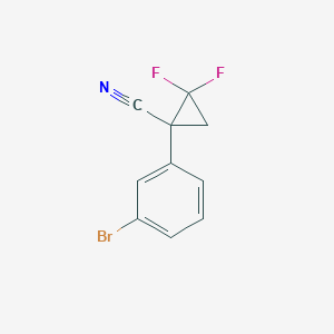 molecular formula C10H6BrF2N B12844815 1-(3-Bromo-phenyl)-2,2-difluoro-cyclopropanecarbonitrile CAS No. 908333-94-8