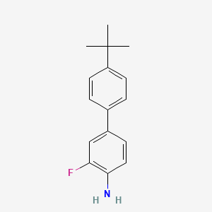 molecular formula C16H18FN B12844817 4'-Tert-butyl-3-fluoro[1,1'-biphenyl]-4-amine 