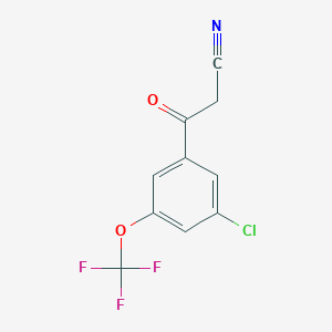 molecular formula C10H5ClF3NO2 B12844820 3-Chloro-5-(trifluoromethoxy)benzoylacetonitrile 