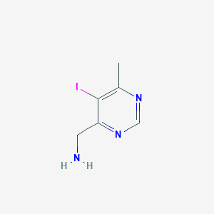 molecular formula C6H8IN3 B12844828 (5-Iodo-6-methylpyrimidin-4-yl)methanamine 