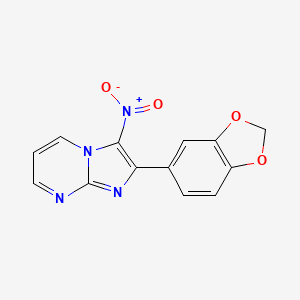 molecular formula C13H8N4O4 B1284484 2-Benzo[1,3]dioxol-5-YL-3-nitro-imidazo[1,2-A]pyrimidine CAS No. 904816-56-4