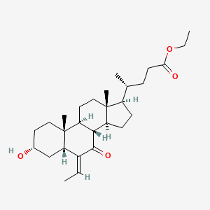 (R)-Ethyl 4-((3R,5R,8S,9S,10R,13R,14S,17R,E)-6-ethylidene-3-hydroxy-10,13-dimethyl-7-oxohexadecahydro-1H-cyclopenta[a]phenanthren-17-yl)pentanoate