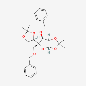 molecular formula C27H34O7 B12844884 (3aR,5S,6S,6aR)-6-Benzyloxy-5-(benzyloxymethyl)-5-[(4R)-2,2-dimethyl-1,3-dioxolan-4-yl]-2,2-dimethyl-6,6a-dihydro-3aH-furo[2,3-d][1,3]dioxole 