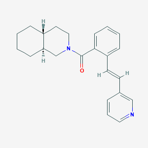 molecular formula C23H26N2O B12844983 ((4aR,8aS)-Octahydroisoquinolin-2(1H)-yl)(2-((E)-2-(pyridin-3-yl)vinyl)phenyl)methanone 