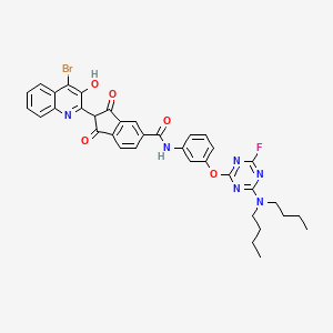 2-(4-Bromo-3-hydroxy-2-quinolyl)-N-(3-((4-(dibutylamino)-6-fluoro-1,3,5-triazin-2-yl)oxy)phenyl)-2,3-dihydro-1,3-dioxo-1H-indene-5-carboxamide