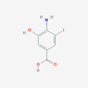 molecular formula C7H6INO3 B12845031 4-Amino-3-hydroxy-5-iodobenzoic acid 