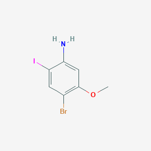 molecular formula C7H7BrINO B12845039 4-Bromo-2-iodo-5-methoxyaniline 