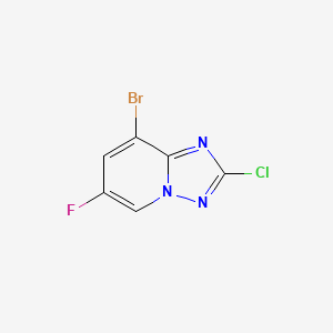 molecular formula C6H2BrClFN3 B12845059 8-Bromo-2-chloro-6-fluoro-[1,2,4]triazolo[1,5-a]pyridine 