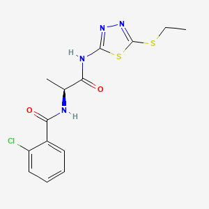 (S)-2-Chloro-N-(1-((5-(ethylthio)-1,3,4-thiadiazol-2-yl)amino)-1-oxopropan-2-yl)benzamide