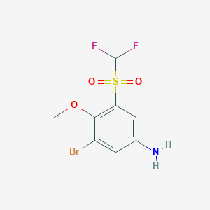 molecular formula C8H8BrF2NO3S B12845114 3-Bromo-5-[(difluoromethyl)sulphonyl]-4-methoxyaniline 