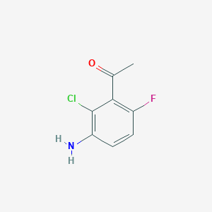 molecular formula C8H7ClFNO B12845160 1-(3-Amino-2-chloro-6-fluorophenyl)ethan-1-one 