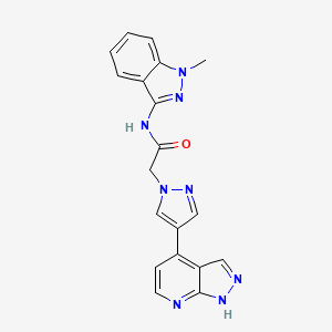 2-(4-(1H-Pyrazolo[3,4-b]pyridin-4-yl)-1H-pyrazol-1-yl)-N-(1-methyl-1H-indazol-3-yl)acetamide