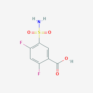 molecular formula C7H5F2NO4S B1284527 2,4-Difluoro-5-sulfamyl-benzoic acid 